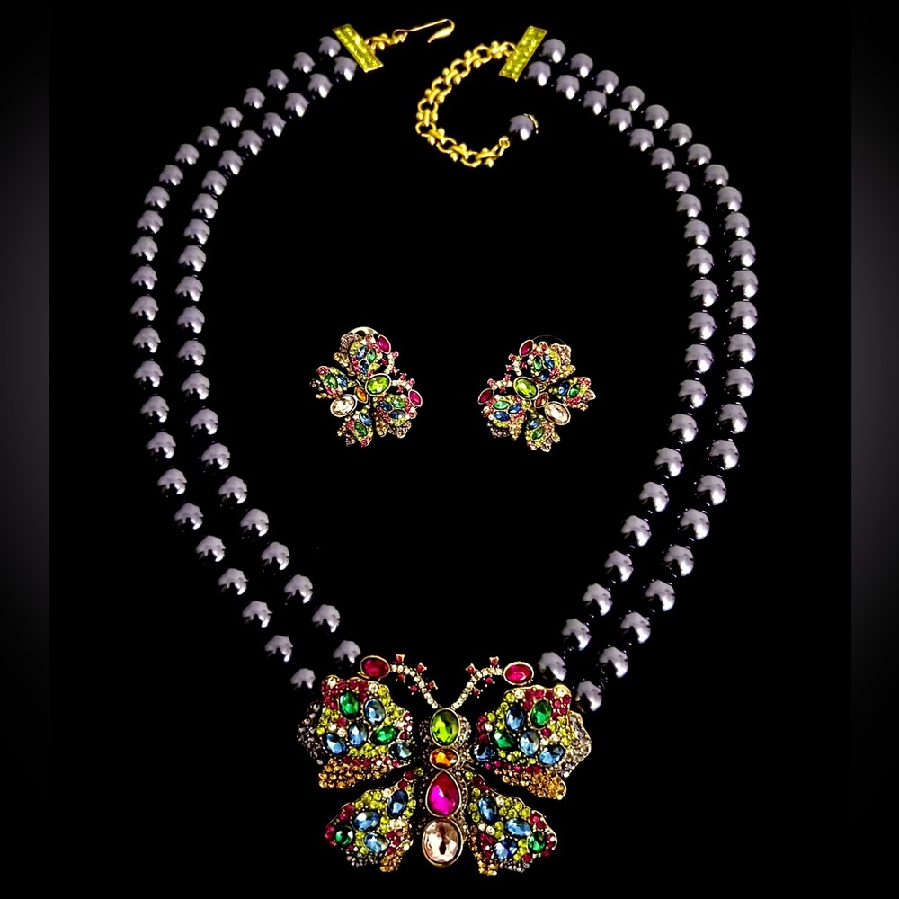 Heidi Daus Butterfly Crystal Beaded Set